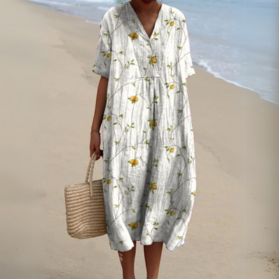 Nathalie - Robe Fleurie Élégante