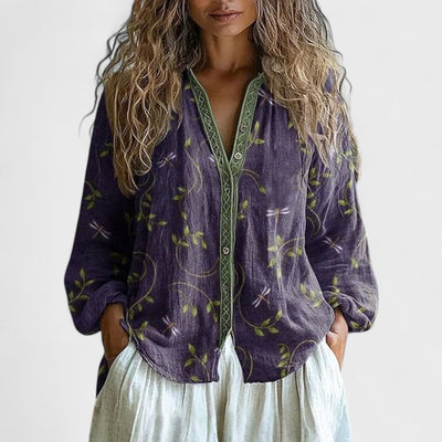 Ambra - Blouse Rétro Chic Automnale