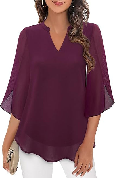 Petra – Blouse en Chiffon A-ligne