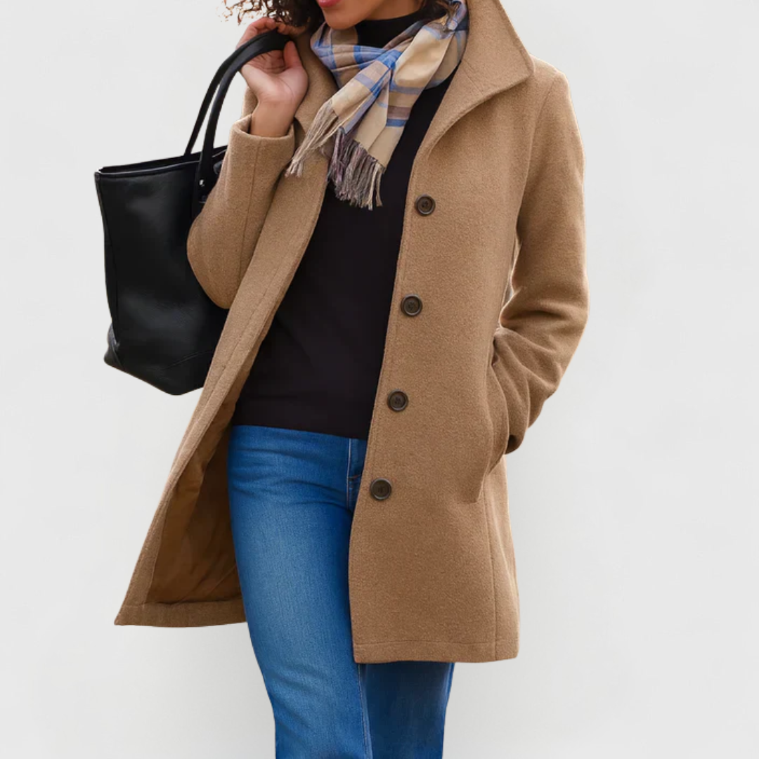 Maribel | Manteau à Boutons d’Élégance Intemporelle